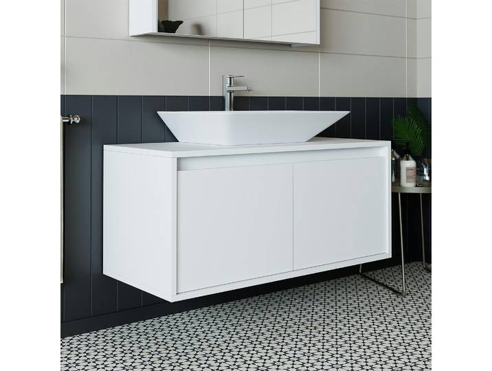 Meuble Vasque Suspendu Blanc 2 Portes Floe