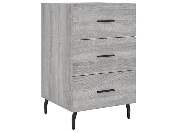 HGLADYU Nachttisch Grau Sonoma 40x40x66 cm mit Schublade aus Holzwerkstoff und Metallfüßen, moderner Nachtschrank mit geräumigem Stauraum für Dekoration