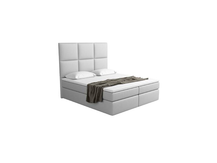 Design Boxspringbett „Maravella“ mit Ablagefach, Kunstleder Hellgrau BLOOMINGLOFT Collection