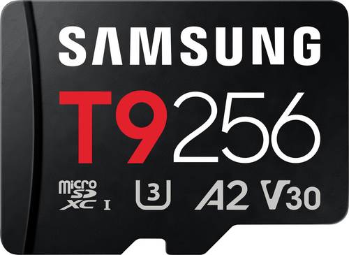 Samsung T9 microSDXC-Karte Retail 256GB UHS-I U3, A2 Application Performance Class, Class 10, v30 Video Speed Class
