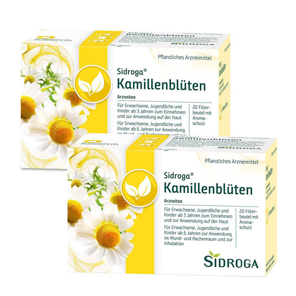 Sidroga Kamillenblüten Tee Filterbeutel Doppelpack 2x20x1,5 g