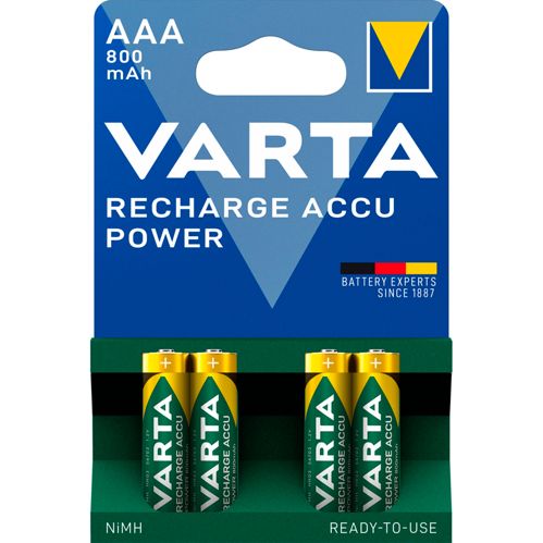 10x4 Varta Rechargeable Accu NiMh 800 mAh Micro VPE Innenk.