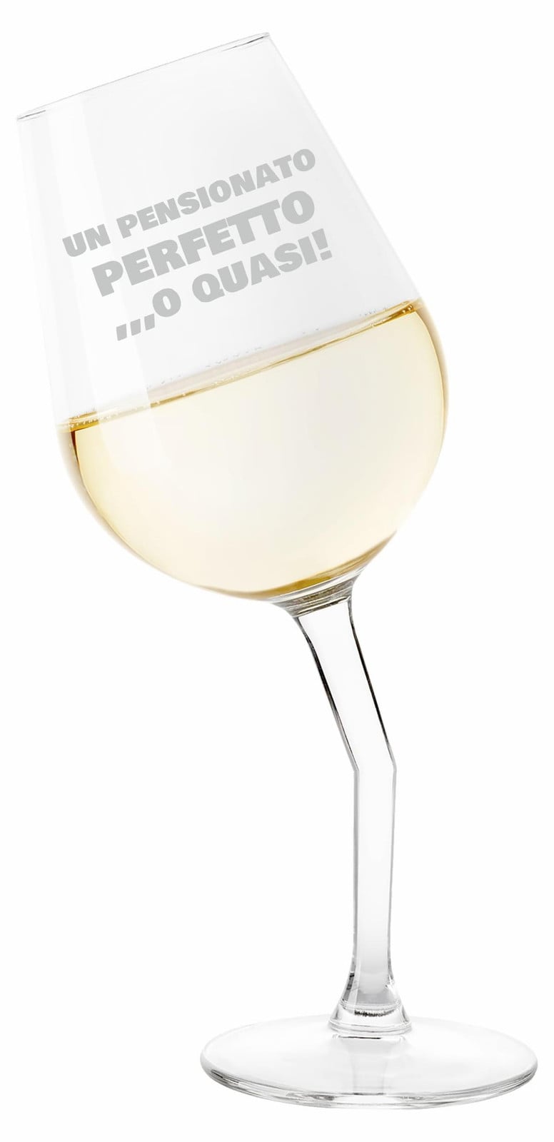 Dripio Gebogen wijnglas met gravure 50 cl
