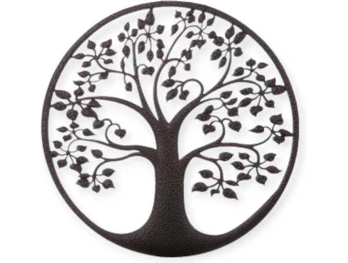 Gilde handwerk - Wandhanger - Levensboom - Tree of life - Metaal - Donkerbruin