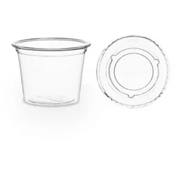 Ekoe Transparentr kompostierbarer Saucenhalter mit Deckel 30 ml 100 Stk