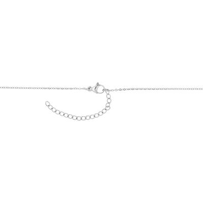 Kette ohne Anhänger ADELIA´S "Halskette aus Edelstahl mit Kristall 43+5", silber, Halsketten, Damen, 48cm, Edelstahl, Ideal zum Verschenken – schlicht und stilvoll