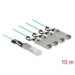 DELOCK Aktives Optisches Kabel QSFP+ zu 4x SFP+ 10m