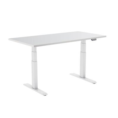KIMEX - Motorisierter Sitz-Steh-Schreibtisch 120x75cm Weiße Tischplatte/Weiße Beine