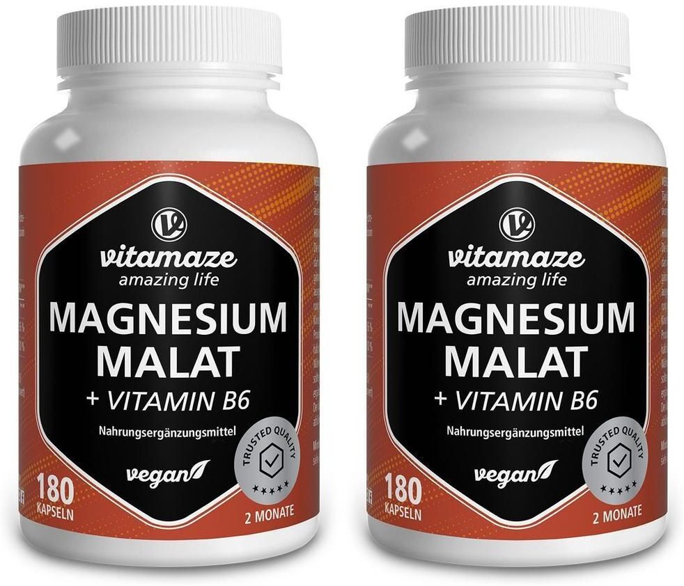 vitamaze Magnesium-Malat 1800 mg+Vitamin B6 Kapseln 2x 2x180 St