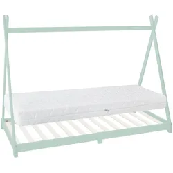 KINDERBETT Tipi mit Matratze 90x200 cm Mint