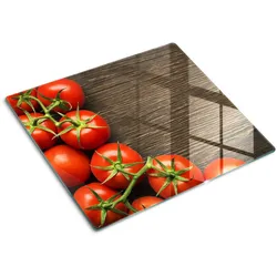 GLASPLATTE 60x52 cm Tomaten auf Holz