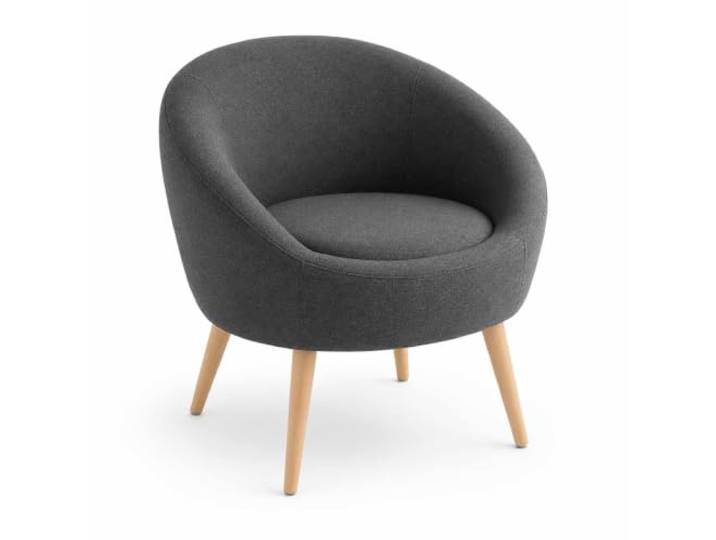 Hanah Home Elegant Wing Chair & Side Table Set (2 Pieces), Anthracite 100% Melamine Coated, 18mm Thickness Super Soft Fabric & Design