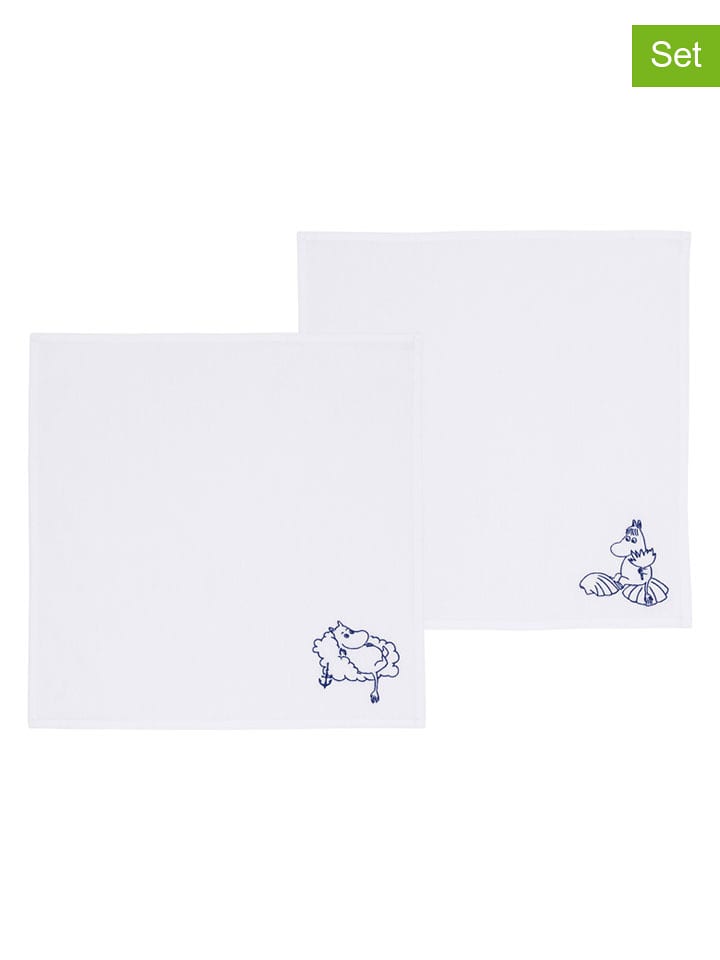 Moomin 2er-Set: Servietten ''Haru'' in Weiß/ Blau - (L)45 x (B)45 cm - onesize