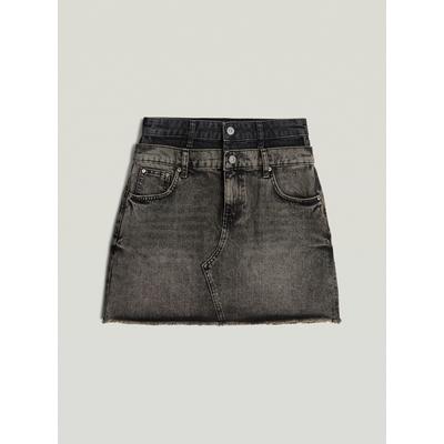 Jeanskleid G-STAR "Carter Double Waistband Mini Skirt", Damen, Gr. 29, Normalgrößen, vintage medium aged, Obermaterial: 100% Baumwolle, Kleider