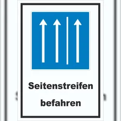 HB-Druck Schild Seitenstreifen befahren A1 (594x841mm)