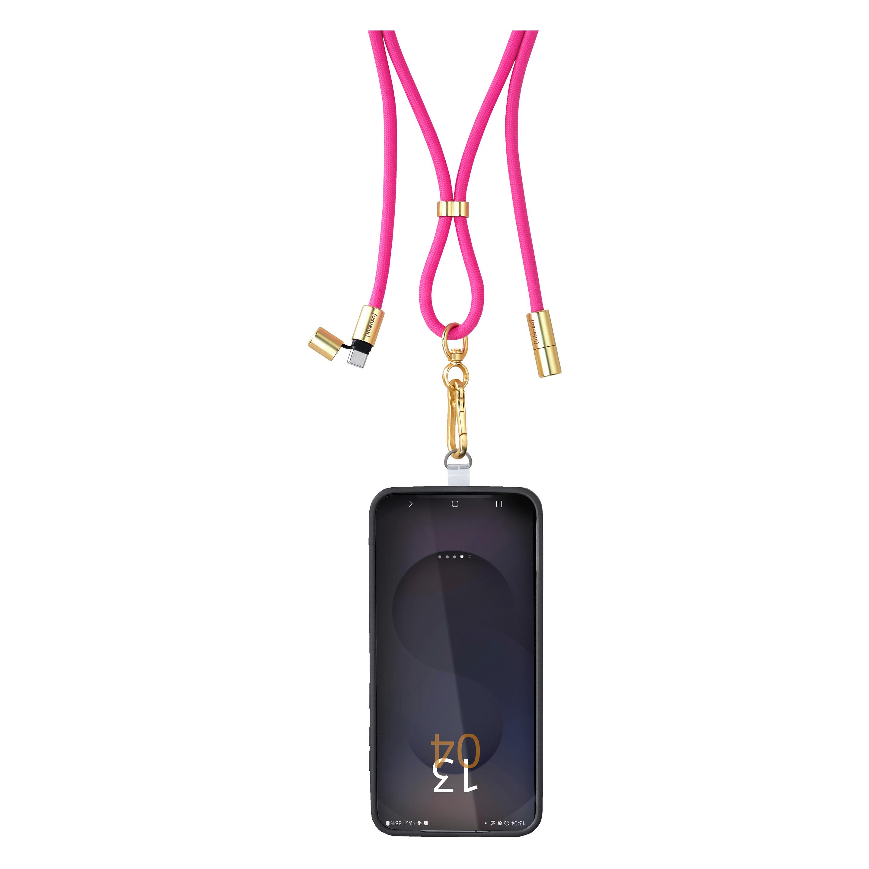 Intenso Handykette als Lade- + Datenkabel USB-C bis 1,65m neon pink (1.65 m, USB 2.0, 60 W) (7991004)