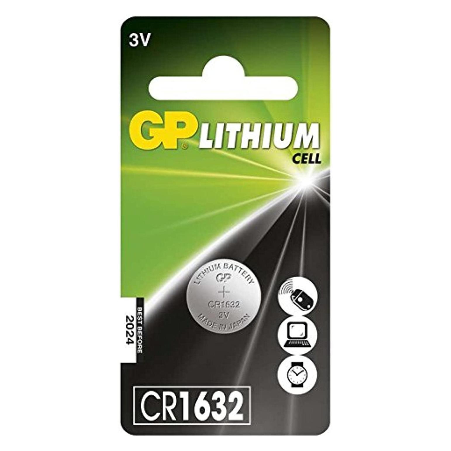 GP Batteries LITHIUM BUTTON CELL CR1632 (1 Stk., CR1632, 140 mAh) (103163)