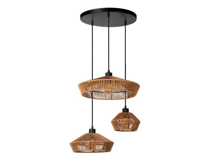 Lucide Pendelleuchte, Papier, halbrund, 60x145x60 cm, RoHS, Reach, Europäischer Sicherheitsstandard, höhenverstellbar, beliebig kürzbar, Lampen & Leuchten, Innenbeleuchtung, Hängelampen, Pendelleuchte