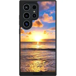 Nivocase Handyhülle für Samsung Galaxy S24 Ultra Hülle NIVOpure Case Schwarz Meer Sonnenuntergang Strand (Samsung Galaxy S24 Ultra), Smartphone Hülle, Schwarz