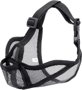 Inspire Curations AirComfort Frenchie Muzzle Breathable Short Snout Dog Muzzle For Safe Outdoor Control black xs