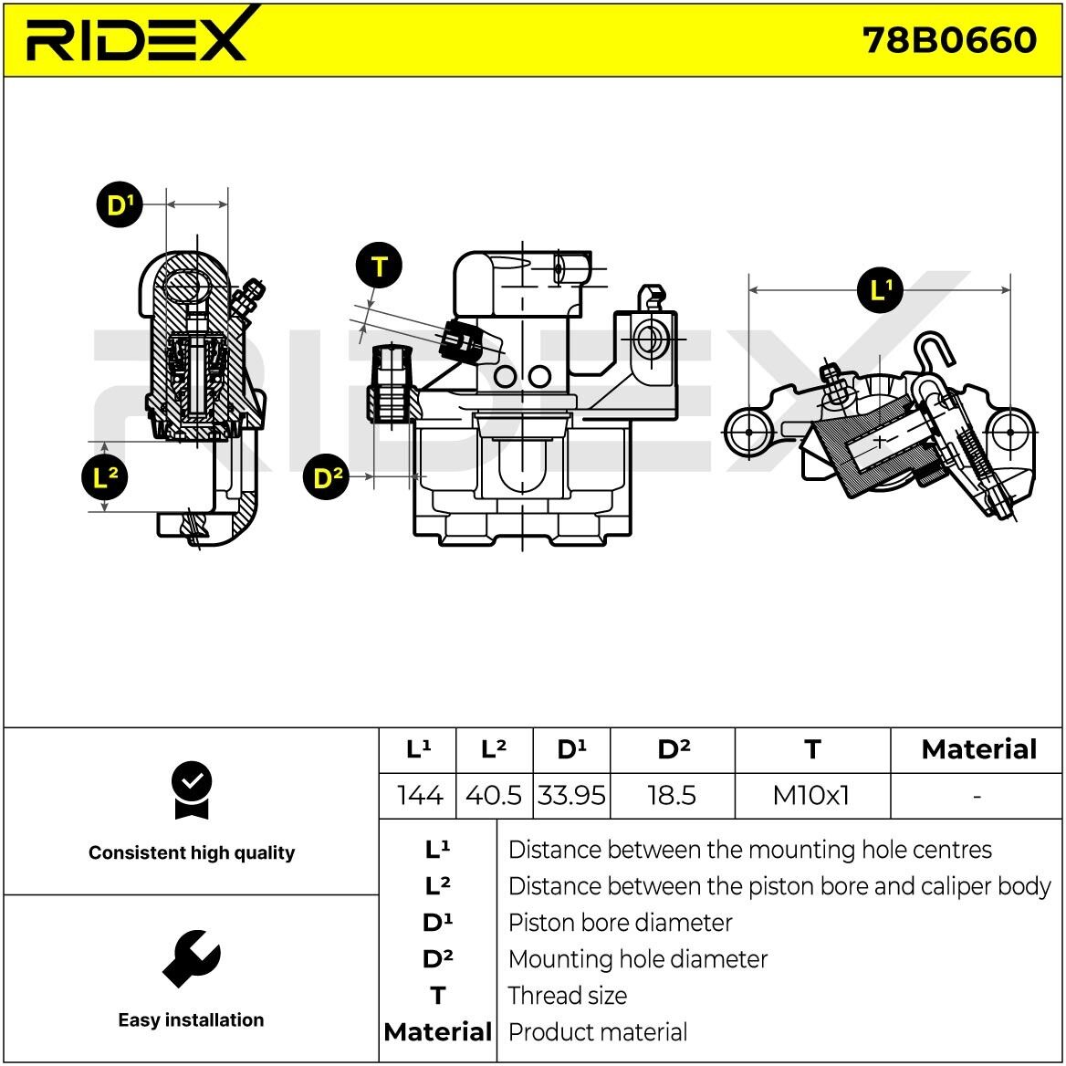 RIDEX 78B0660 Brake caliper