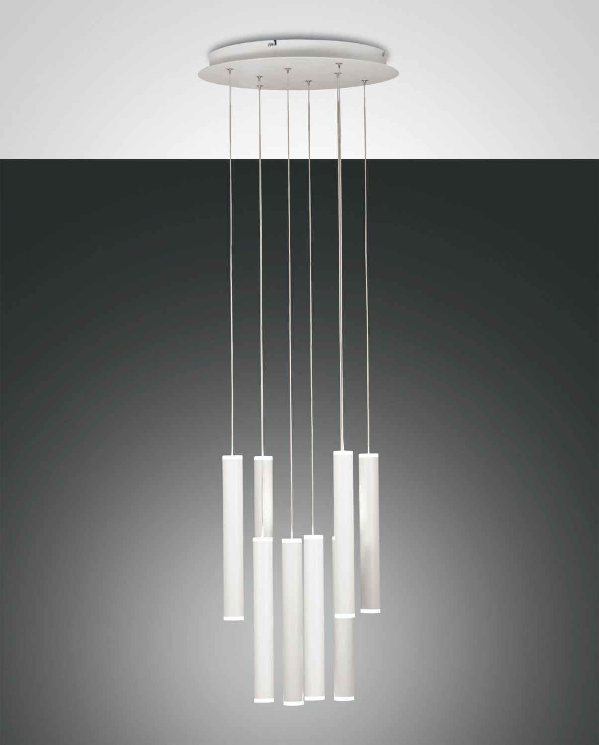 Fabas Luce 8er-LED-Pendelleuchte PRADO weiß (Rondell) 3685-47-102 8019282533375