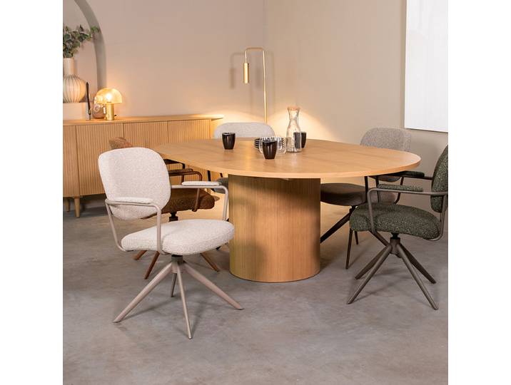LABEL51 Eetkamertafel Oliva - Naturel - Eiken - 150-200 cm - Uitschuifbaar