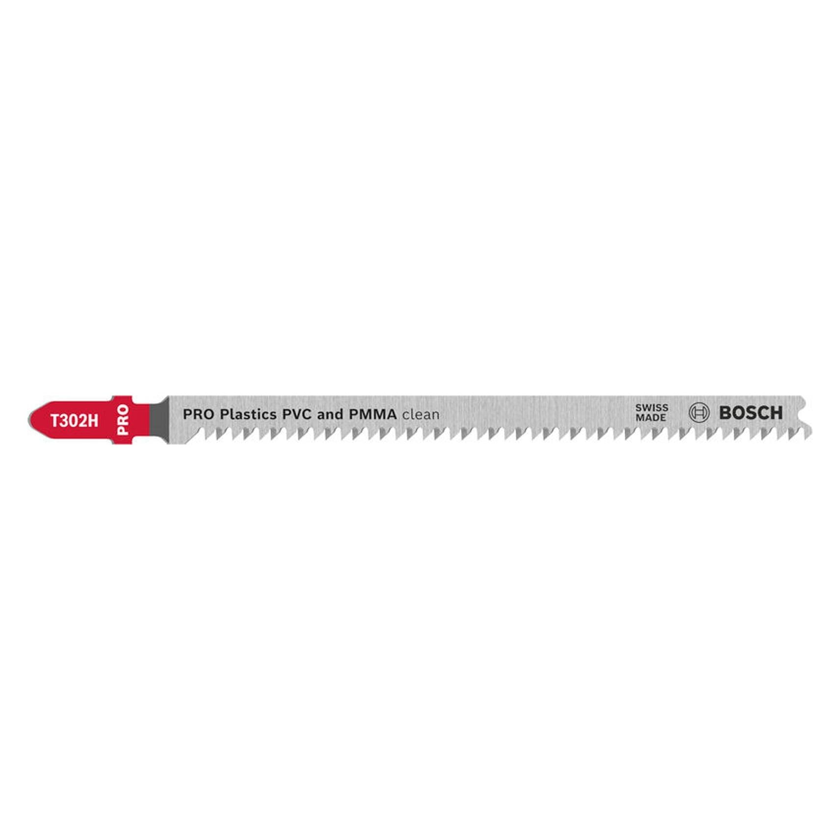 Bosch Professional Zubehör PRO Plastics PVC and PMMA Stichsägeblatt T302H, 132 mm, 5-tlg. (2608667053)