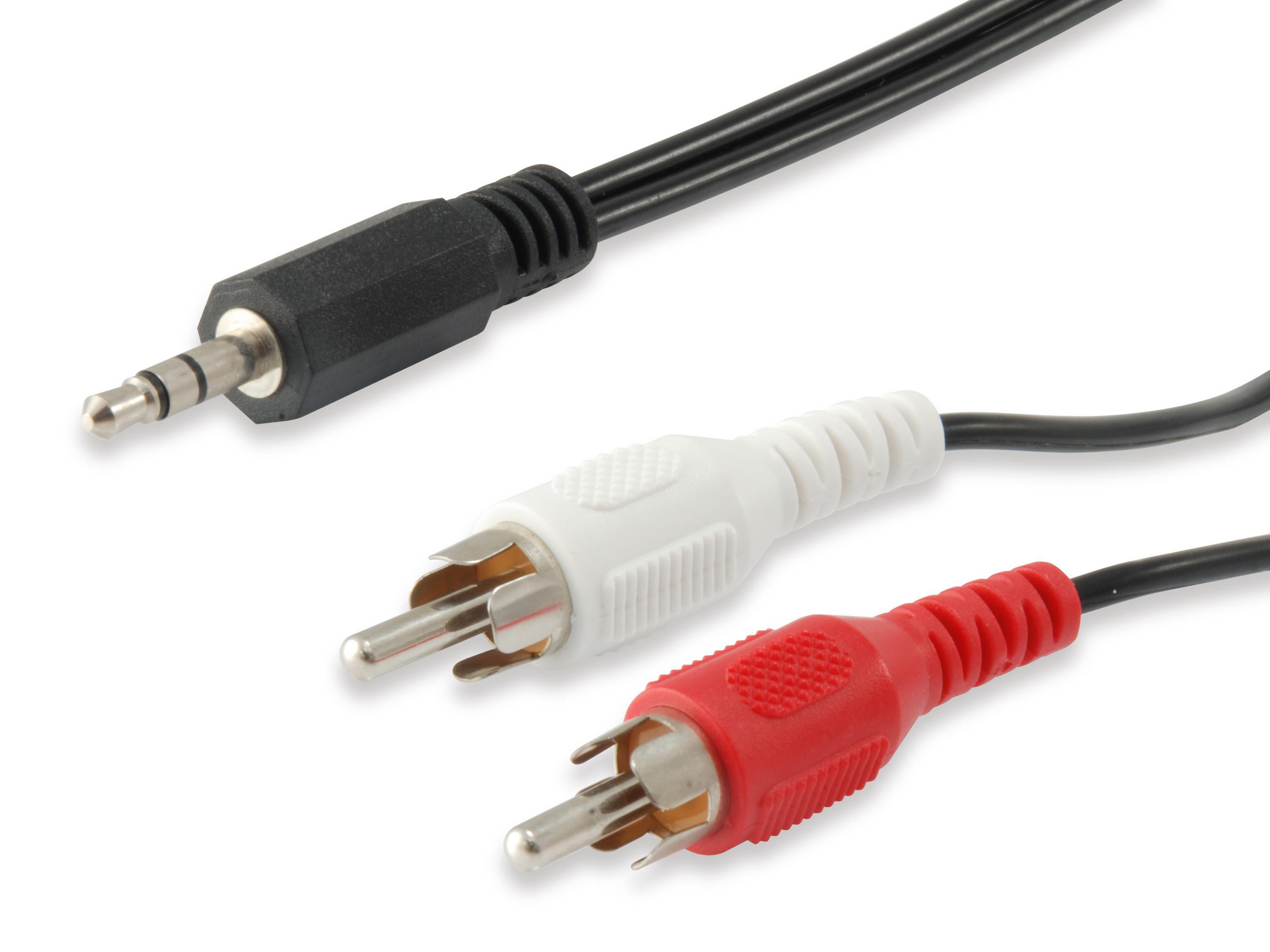 EQUIP 14709207 3,5 mm Stecker auf 2xCinch Stecker Stereo Audio Kabel, 2.5m