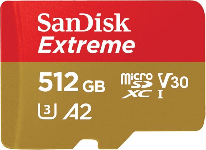 SanDisk Extreme® microSDXC 512GB + SD Adapter SDSQXAV-512G-GN6MA