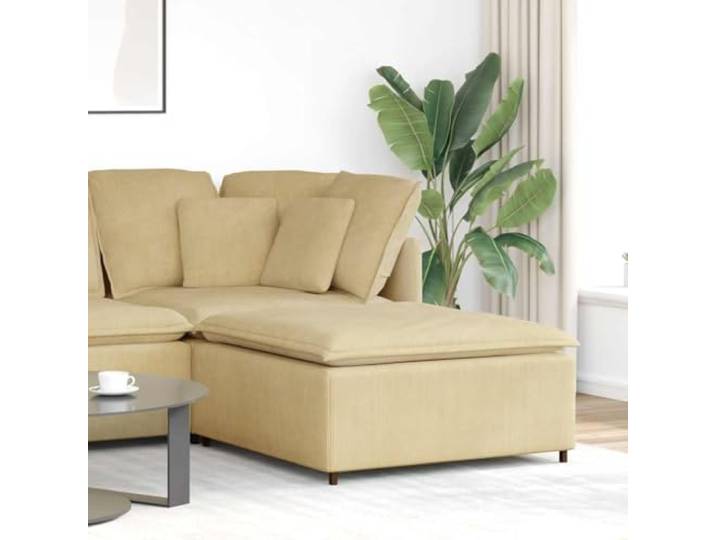 HKQWPBF Modulares Sofa Fußhocker-Modul Graugrün 100x100x48 cm mit Cordstoff Modulares Sitzmodul, Metallrahmen, Textilene Sitzfläche, kombinierbar, elegantes Design
