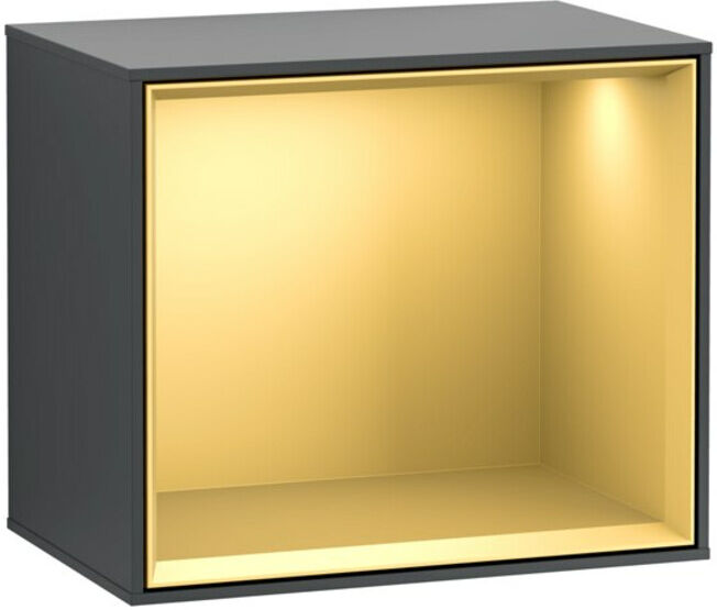 V&B; Module d'étagère Finion 41,8x35,6x27cm, étagère dorée mate, médaille bleue mate avec laque ; Villeroy & Boch (FD10HFHG)