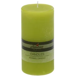 Stumpenkerze Raureif 15 cm Wachs Grün XL (Extra Large)