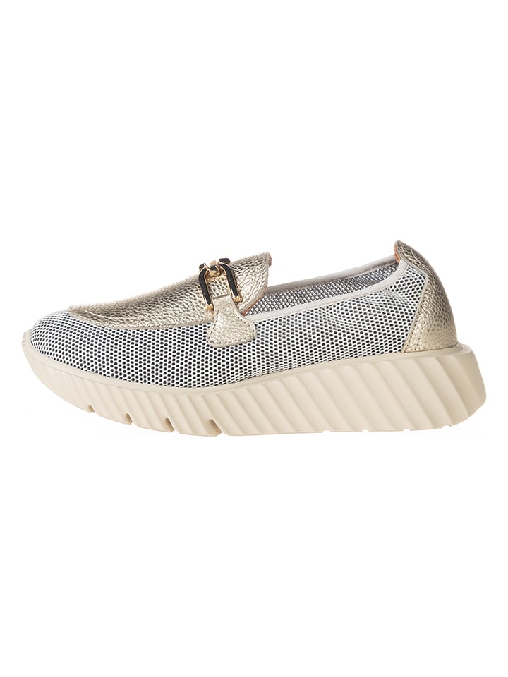 Unisa Leder-Mokassins in Gold - 37