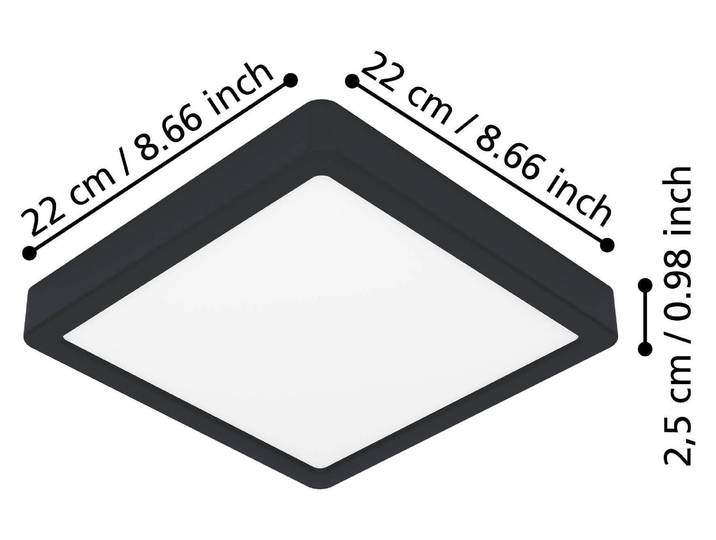 EGLO FUEVA 6, LED, 1700 lm, IP20, Schwarz