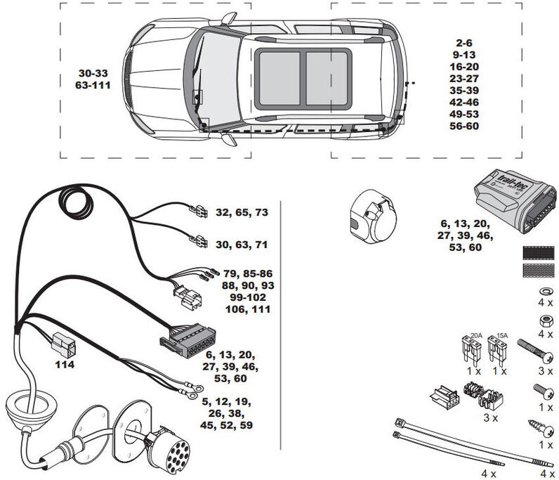 FAISCEAU SPECIFIQUE 13 BROCHES POUR VOLKSWAGEN CROSS GOLF (02/07-)