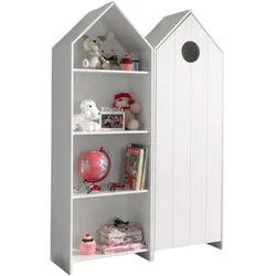 REGALSCHRANK Set Kania MDF+Holzwerkstoff Weiß /Weiß