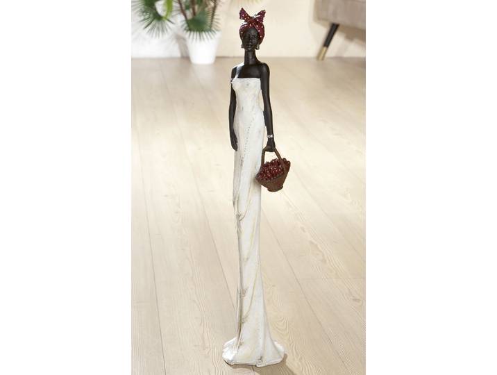Afrikafigur GILDE Afrikanerin Tortuga , beige (creme), B:16,5cm H:82cm T:16cm, Polyacryl, Dekofiguren, Afrikafigur, Höhe 82 cm, Wohnzimmer
