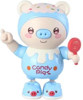 Perfect Picks Market Dancing Dalmatian Dog With Ball, Colorful Flashing Lights, Spinning Toy For Small Babies & Toddlers blue Pig