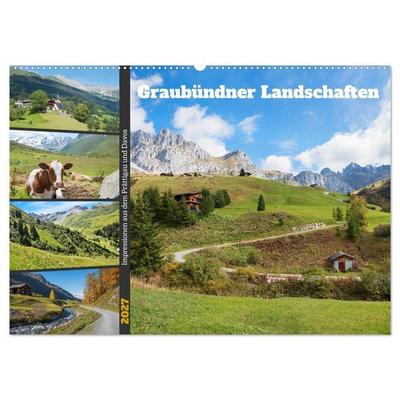 Graubündner Landschaften (Wandkalender 2027 DIN A2 quer), CALVENDO Monatskalender