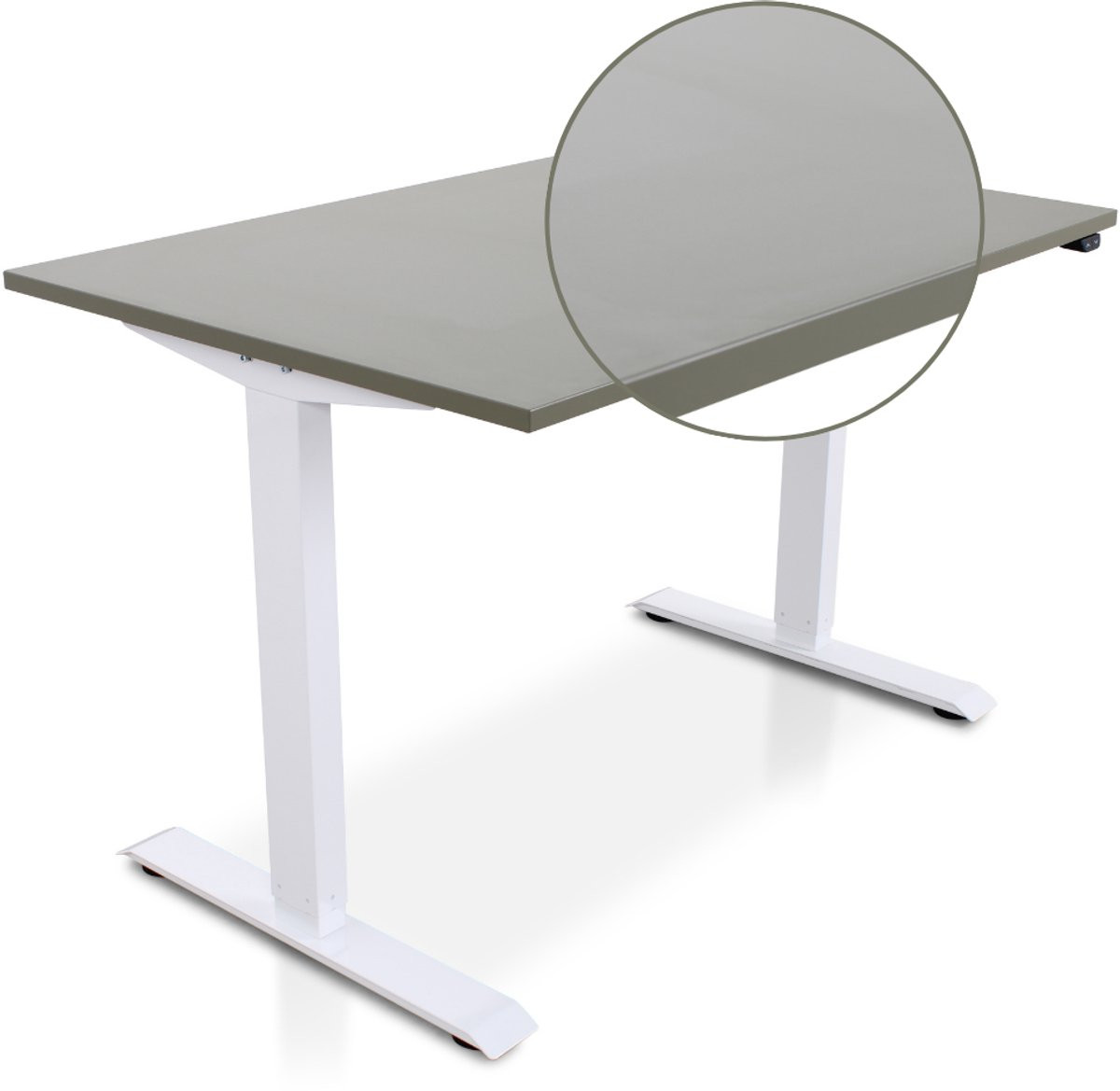 Lineaflex MRC EASY Zit-Sta Bureau – Elektrisch Verstelbaar – Breedte: 140 cm, Diepte: 80 cm – Blad Forest Green – Wit Frame