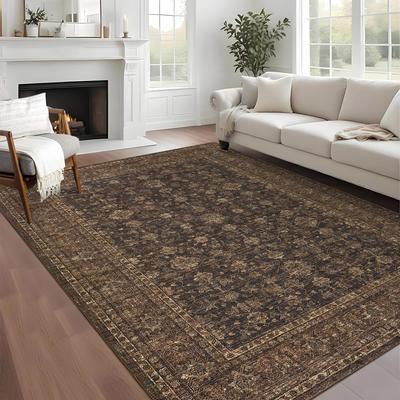 "Garvee Modern 10'X13'Area Rug,Boho Vintage Floral Print Low-Pile Rug - 2'3"" x 12' Runner"