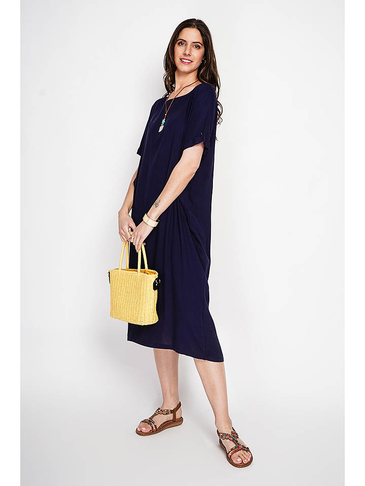 Le Jardin du Lin Kleid in Dunkelblau - 42