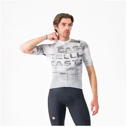 Castelli, Herren, Velotrikot, Stratus Logo Jersey (S), Grau, Weiss, S