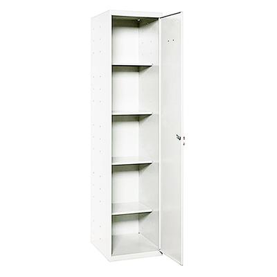 Proregal Putzmittelschrank AMEGO | HxBxT 180x40x40cm | 4x Fachboden | Weiß-Weiß
