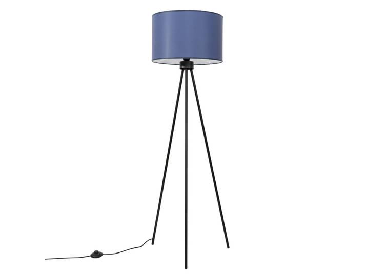 Lampadaire tissu/pvc/acier bleu marine/noir h 135 cm