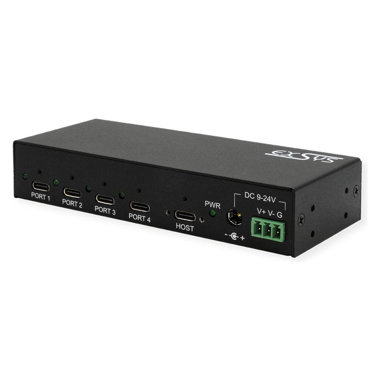 Exsys Industrial USB 3.2 Gen 2x1 Hub 4-Port (USB-C, 4 Ports) (EX-12294HMS)