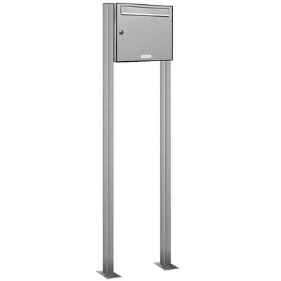 AL Briefkastensysteme 1 Fach Premium Edelstahl Stand Briefkasten Anlage für Post A4 modern, robust, wetterfest, Artikelnummer: 331T1S1