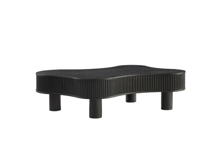 Livetastic Couchtisch, Schwarz, furniert, Freiform, rund, 77x32x116 cm, Wohnzimmer, Wohnzimmertische, Couchtische