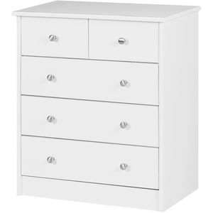 Wohnling Kommode Prue WL1.339, weiß, mit 5 Schubladen, 60 x 70 x 35cm